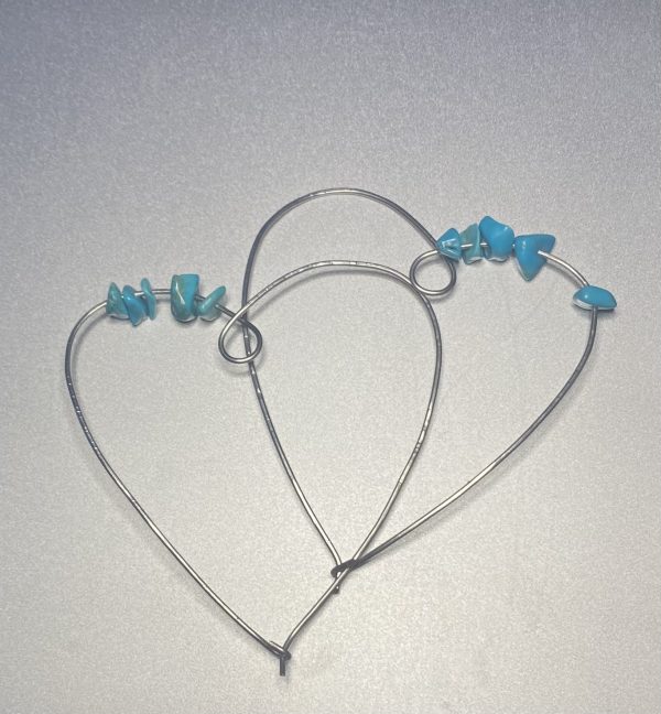 Oorbellen hart met blauwe steentjes