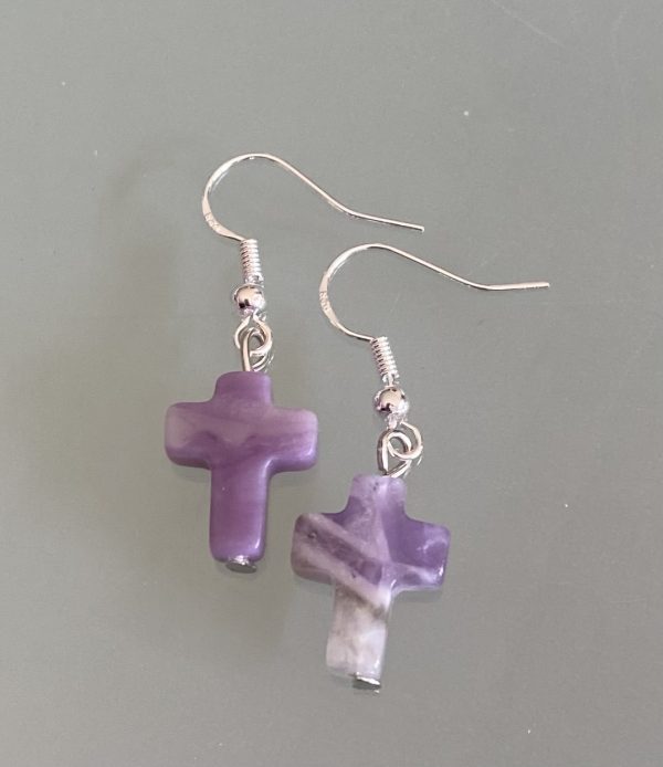 oorbellen met kruisjes van Amethyst
